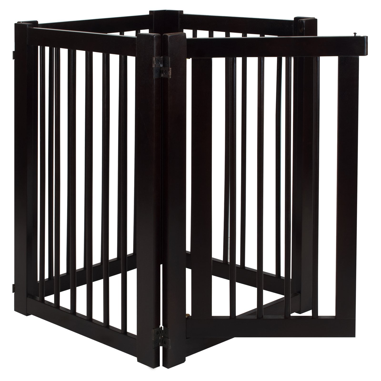 Casual Home Configurable Freestanding Pet Gate with Walk Through Door - Espresso