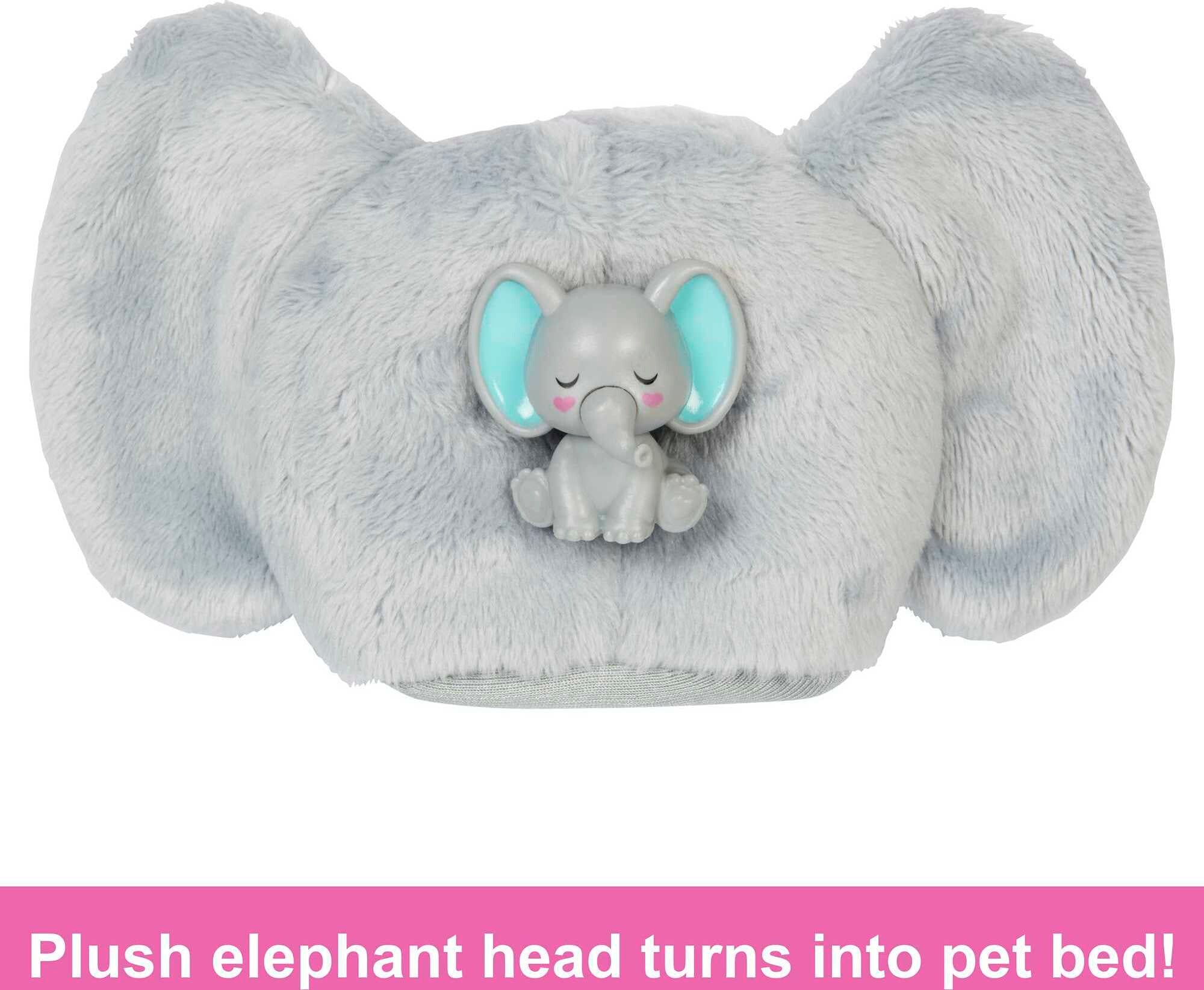 Barbie Cutie Reveal Jungle Series Fashion Doll with Elephant Plush Costume, Mini Pet & Accessories