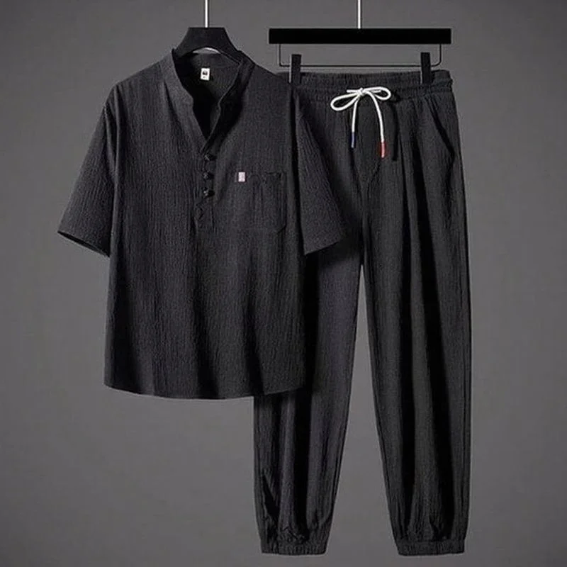 Conjunto Sartori™ em Viscose Premium com Gola Minimalista / O Ponto de Encontro Entre Conforto e Classe!