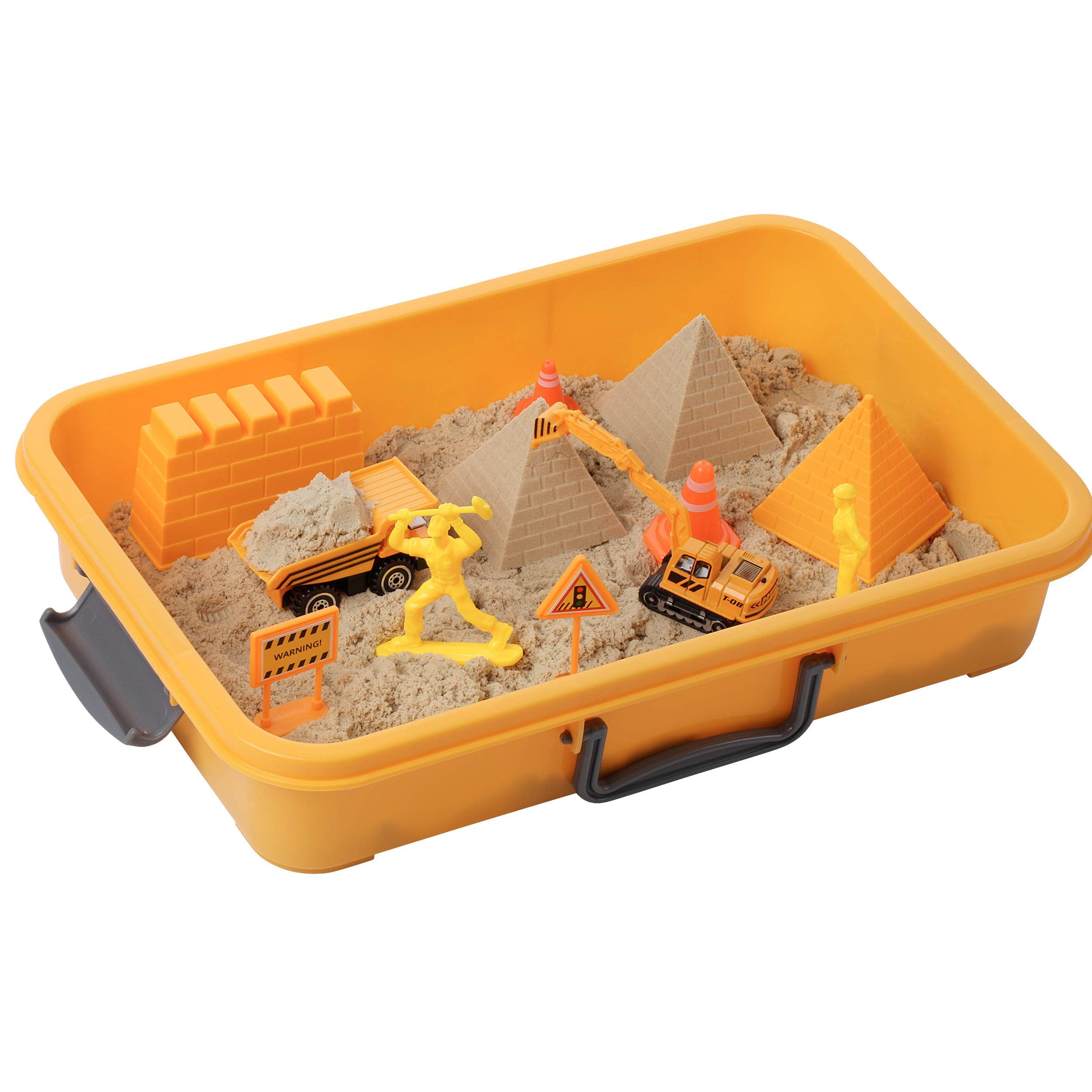 Dazmers | Tractor Sand Play Set Toy Sensory Bin For Kids With Lid 2 Lbs