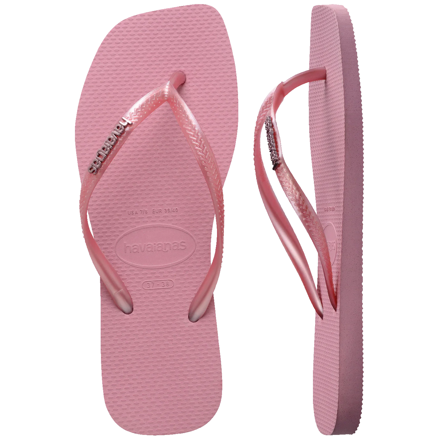 Chinelo Havaianas Slim Square Logo Metallic