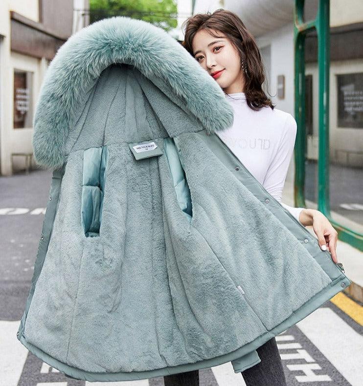 Casaco Feminino Artemis™ com Gorro e Interior em Pelúcia / Esbanje Muito Estilo & Classe Neste Inverno!