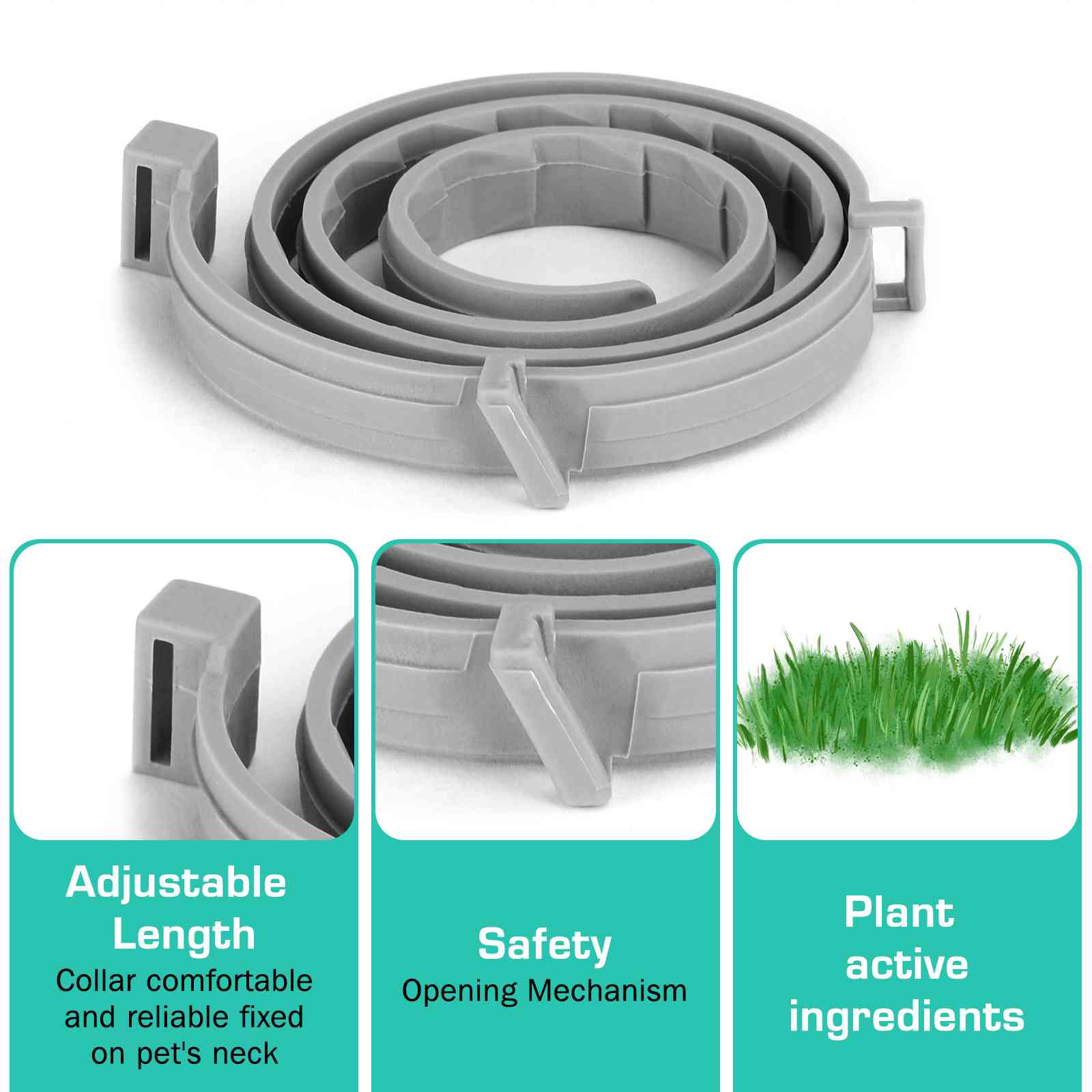 UrbanX Natural Ingredients， Flea and Tick Prevention and Treatment Collar for Collie and Other Large Size Herding Dogs Dogs. Waterproof and Adjustable.