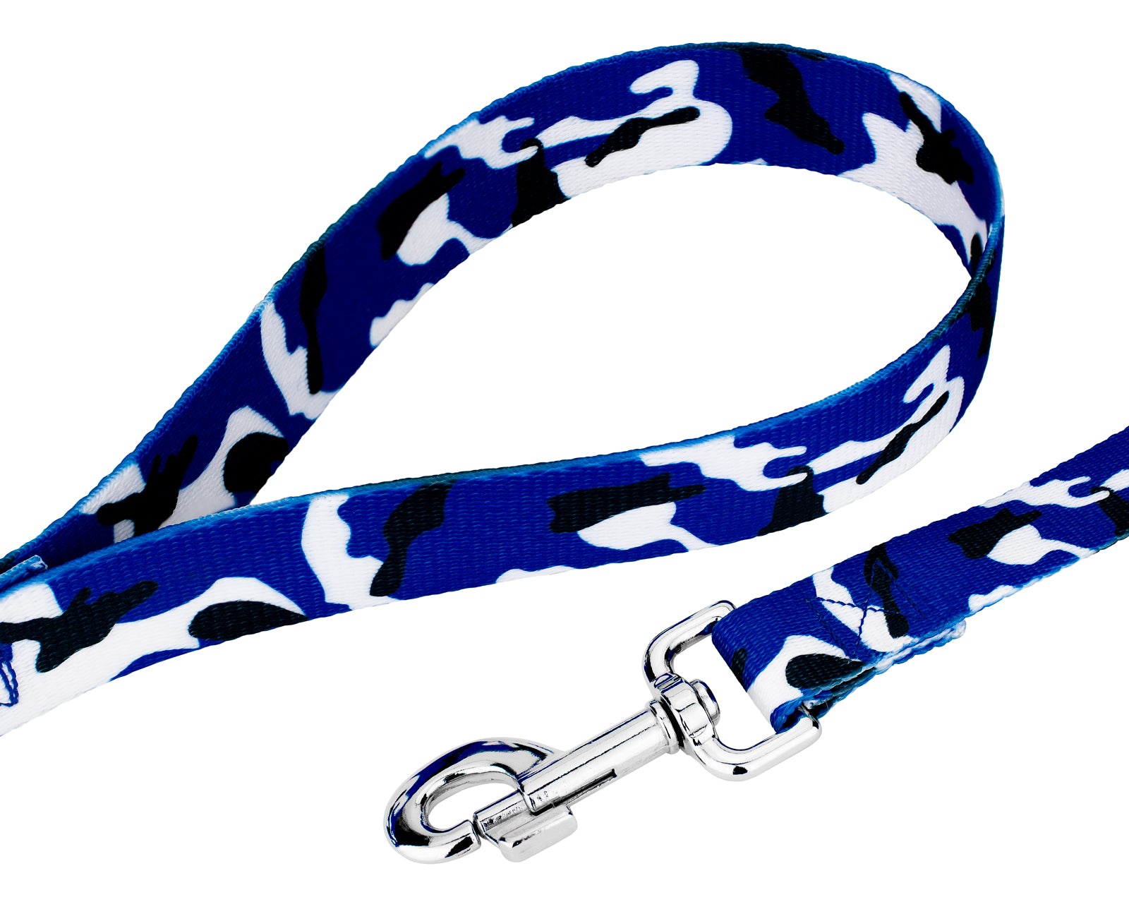 Country Brook Petz® Premium Royal Blue and White Camo Dog Collar and Leash， Extra Large