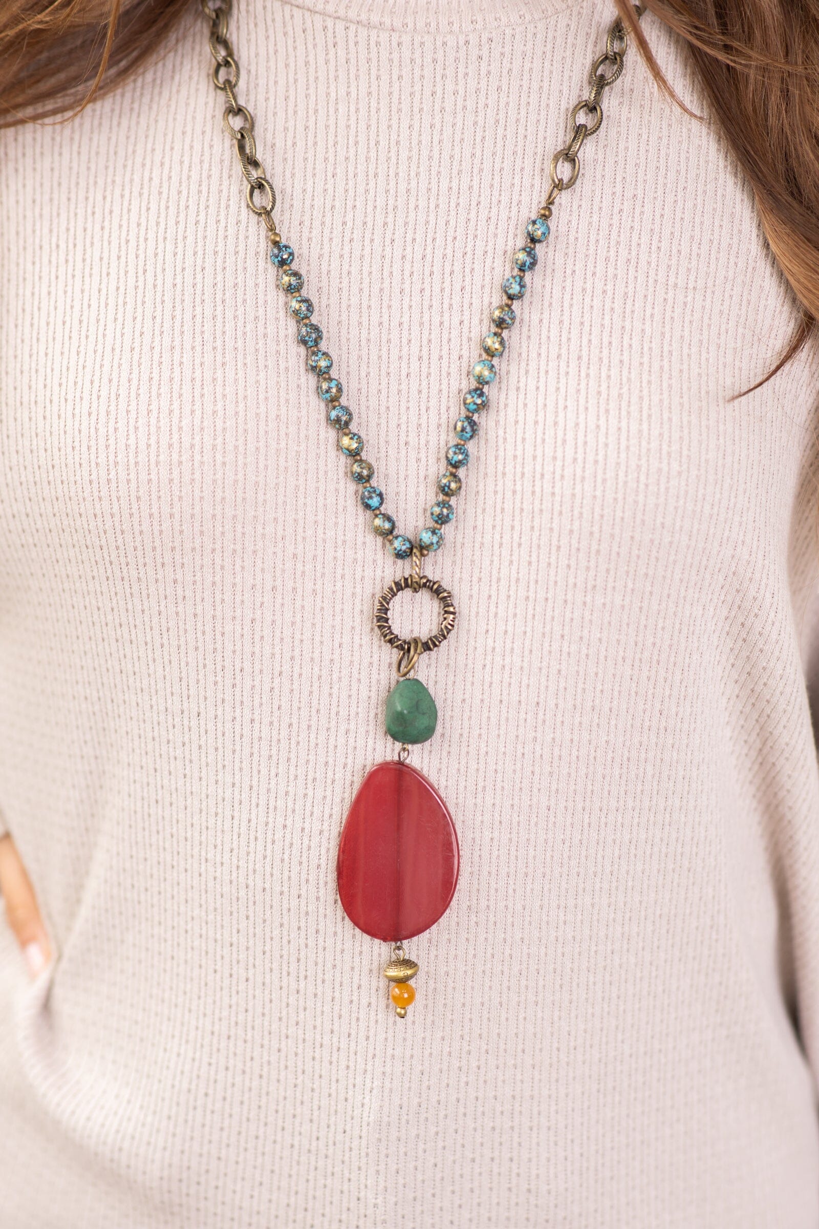 Bronze Chain Link Adjustable Length Necklace