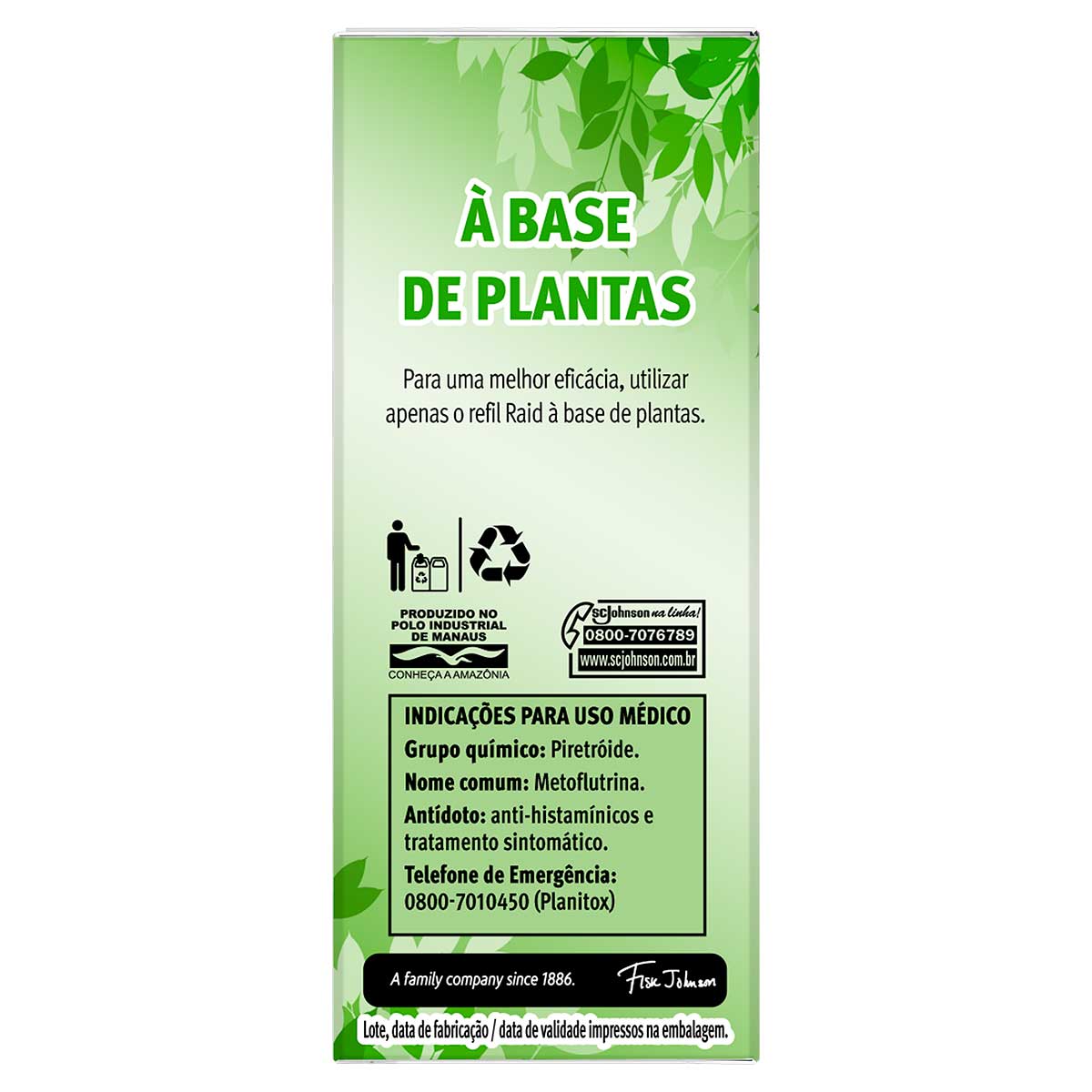 Repelente Eletrico Liquido 45 Noites a Base de Plantas Raid Essencial Caixa 2 Unidades 25,2ml Cada Refil Embalagem Economica