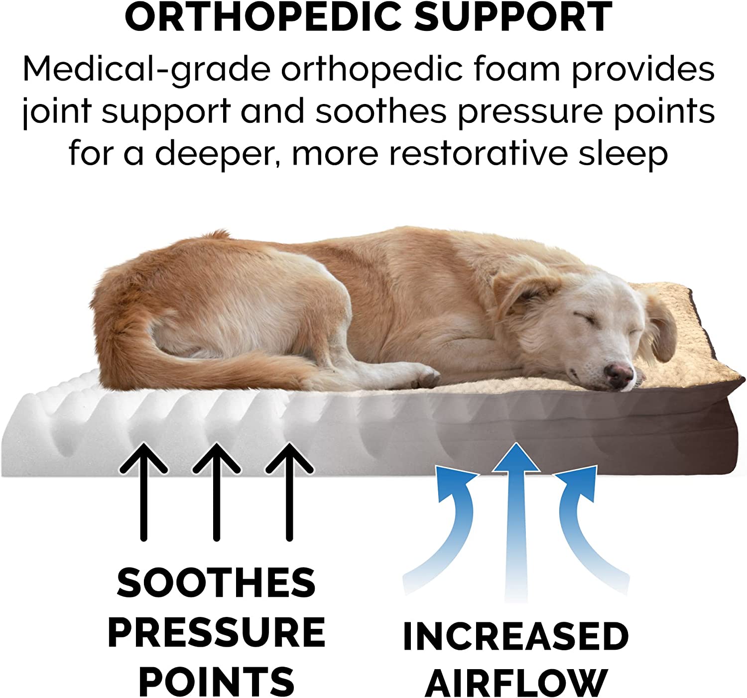 Furhaven XL Orthopedic Dog Bed Minky Plush and Suede Pillow Top Mattress w/ Removable Washable Cover - French Roast， Jumbo (X-Large) Pillow Top - Minky Plush and Suede (French Roast) Jumbo Orthopedic Foam