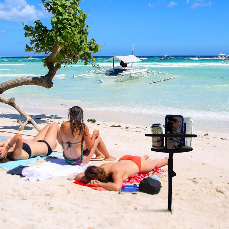 Round Folding Wine Table，Portable Outdoor Wine Table，Wine Glass Rack，Wine Table for Beach Picnic Wine Glass Holder