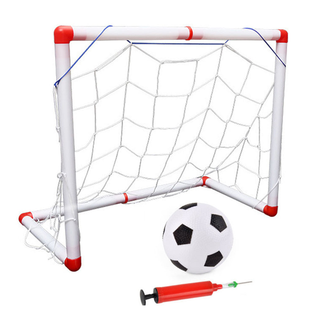 Indoor Outdoor Children Mini Football Soccer Goal Post Net Set with Ball Pump Kids Football Sport Toy