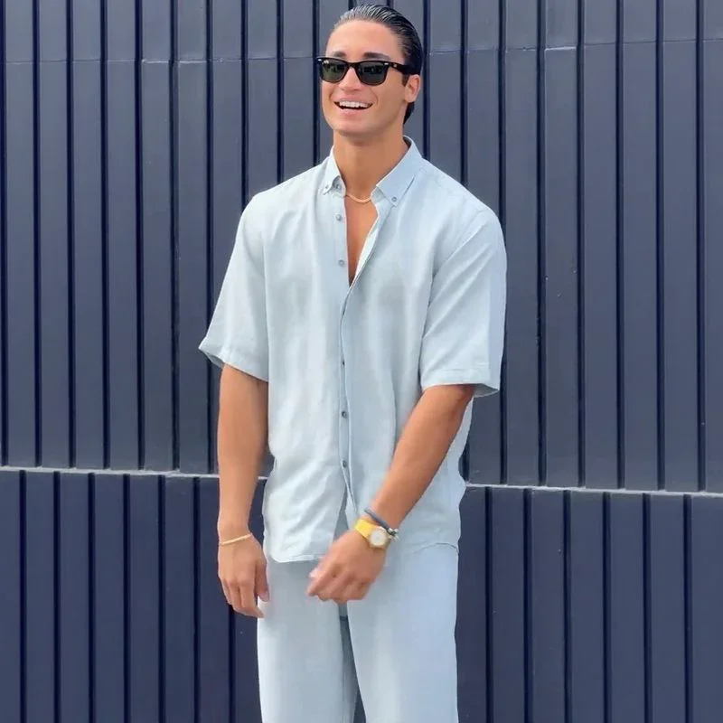 Conjunto Capri Uomo™ em Tecido Inteligente com Design Minimalista / O Luxo Europeu Mediterrâneo para o Verão 2025-2026