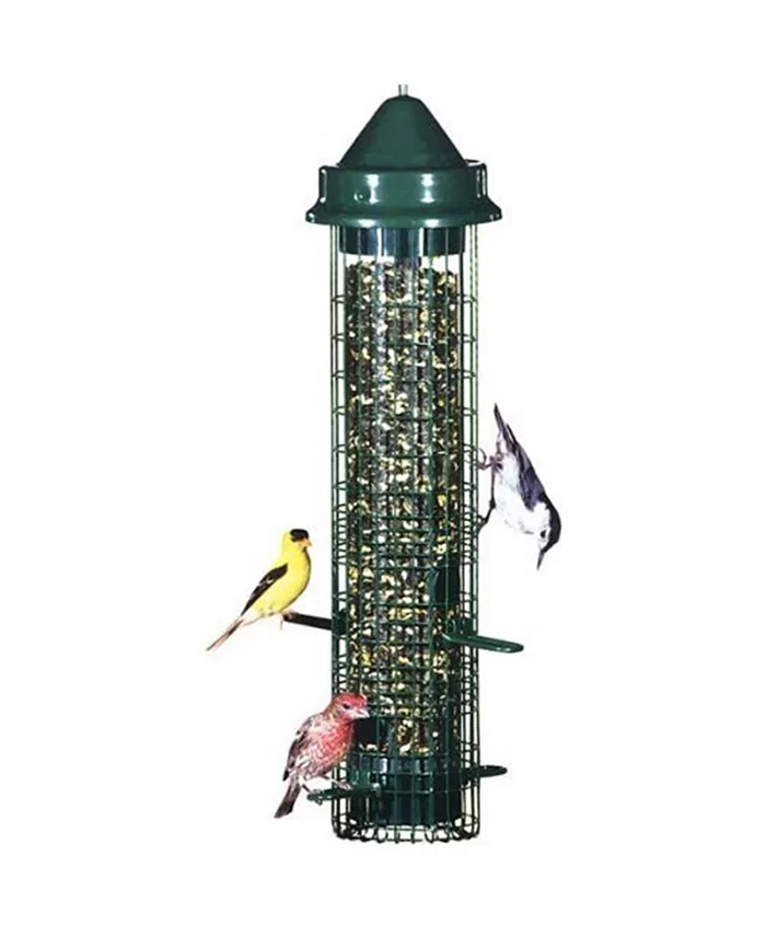 Brome 1015 Squirrel Buster Classic Tube Bird Feeder， Green