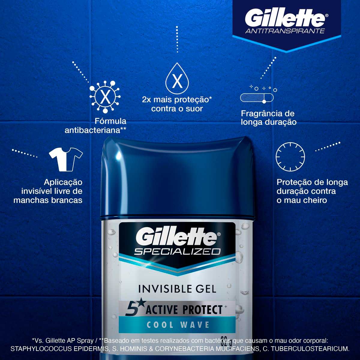 Desodorante Antitranspirante Gillette Specialized Cool Wave Gel 82g