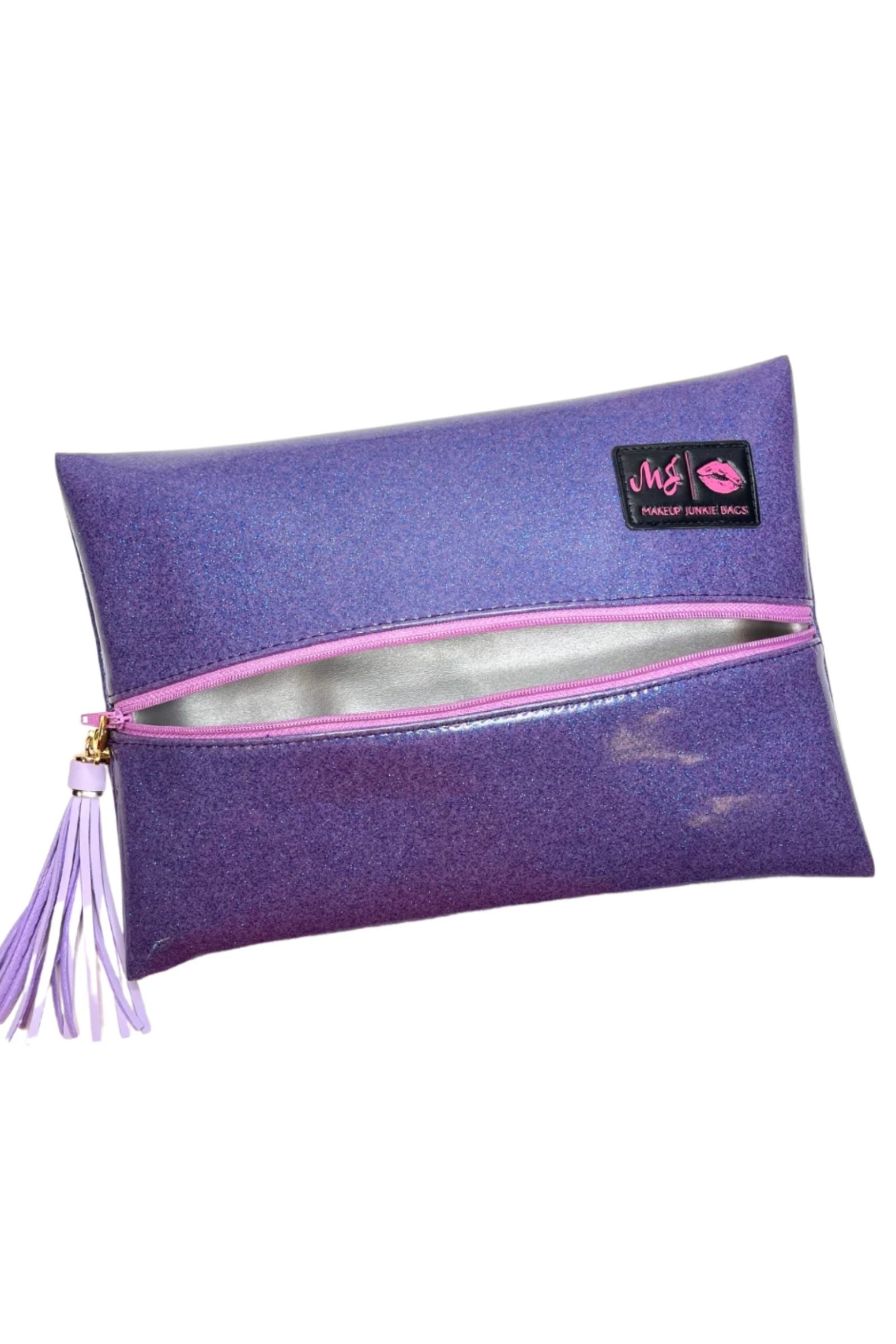 PRE-ORDER Glitter Periwinkle Makeup Junkie Bags shipping apx 4/30