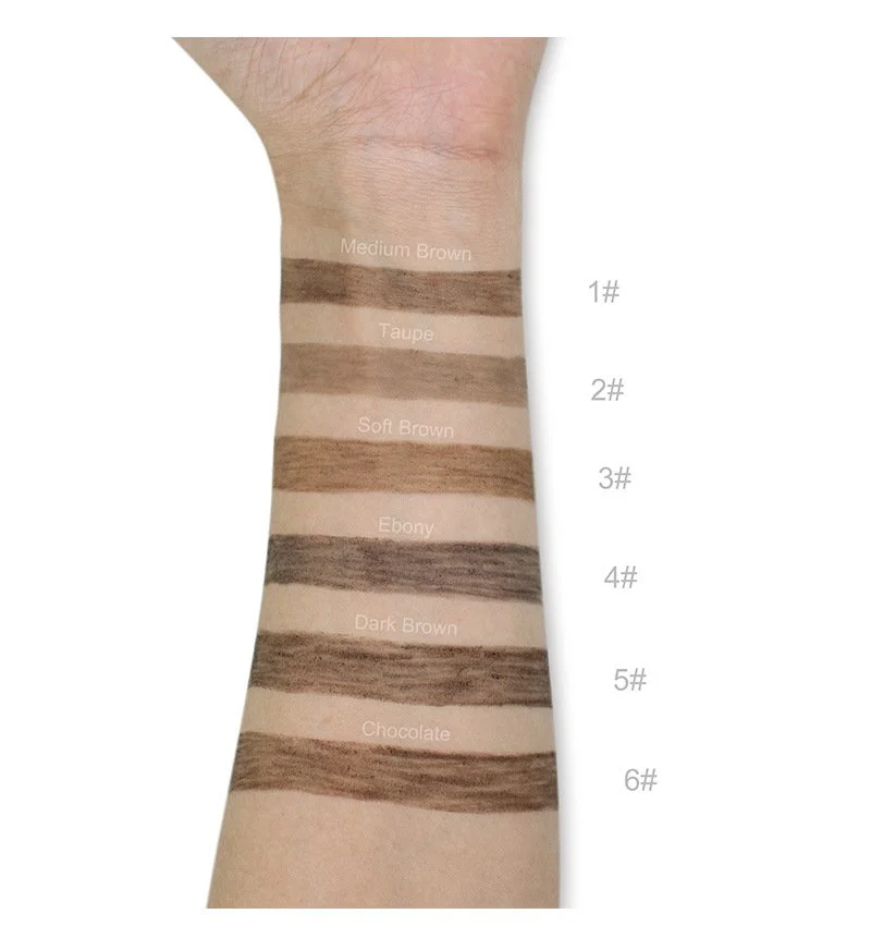 6 Colors Vegan Makeup Retractable Private Label Eyebrow Pencil