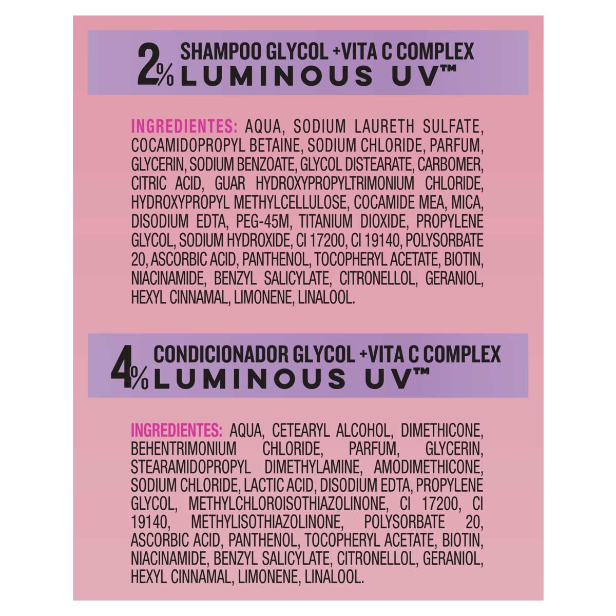 Kit Shampoo 300ml + Condicionador 190ml Seda Luminous UV