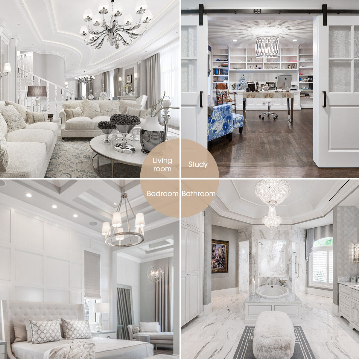 LED Candelabra Light Bulbs E12 - Ceiling Fan Bulb， 60 Watt Equivalent， 550 Lumens， B11 Type B Candle Lights， 120V 5000K Daylight White Lightbulbs， Non-Dimmable， 24 Pack