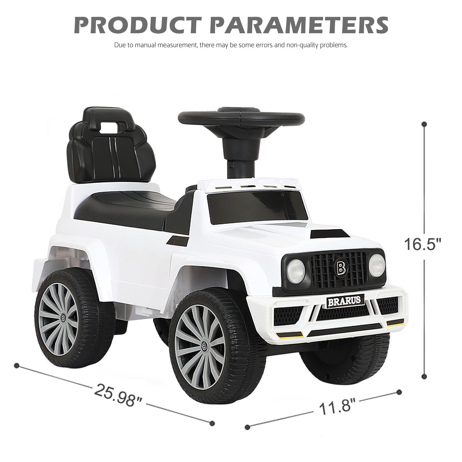 Techvida Kids Push and Ride Race ， Mercedes Push Ride-On Cars， Foot-to-Floor Sliding Car Pushing Cart for Toddler Gift Toy， White