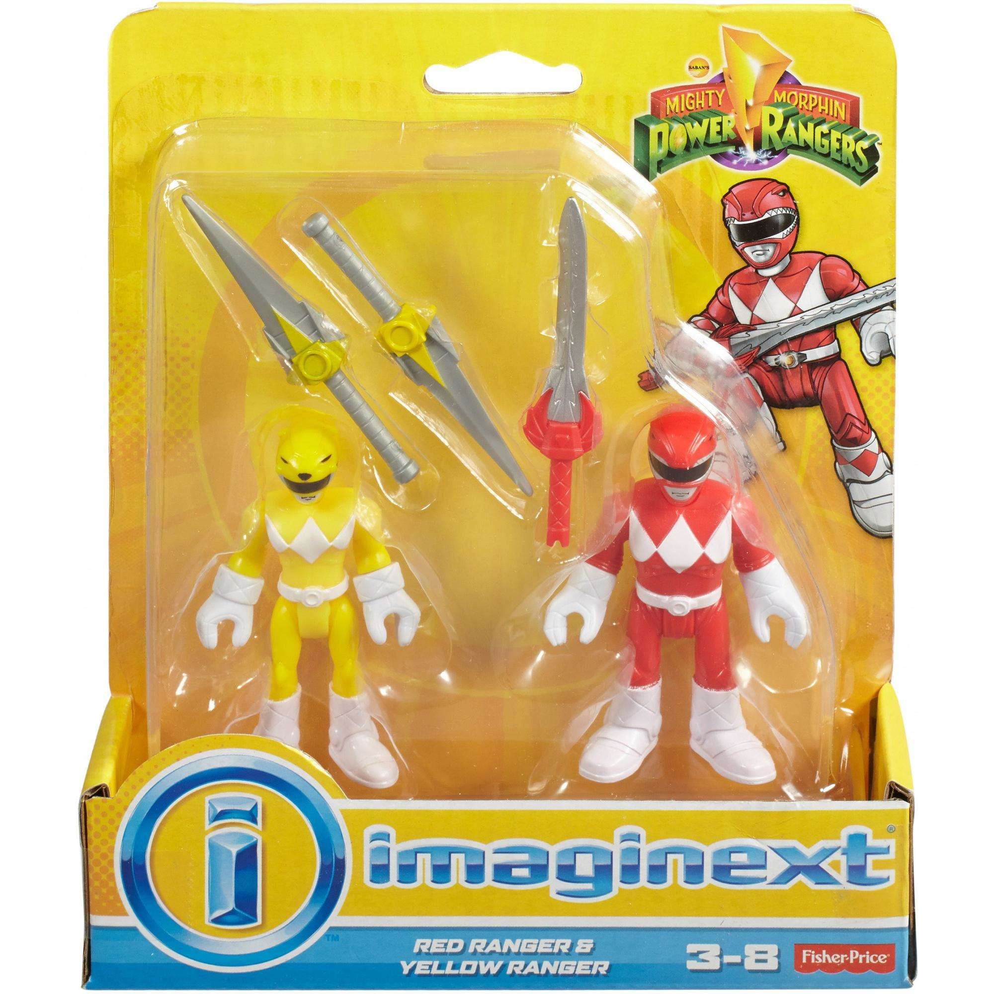 Imaginext Power Rangers Red Ranger and Yellow Ranger