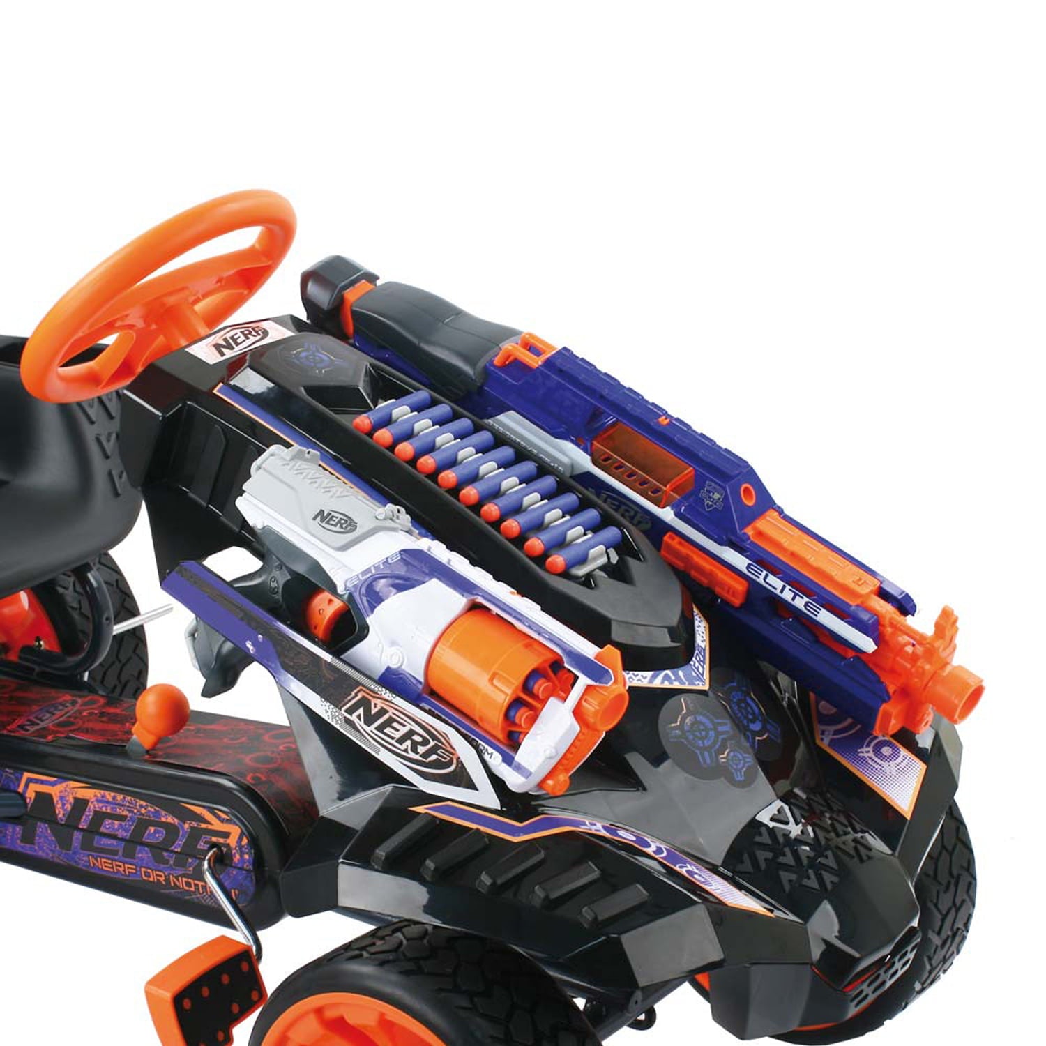 Nerf Battle Racer Ride-on Pedal Go-Kart for Boys and Girls， Multi-color