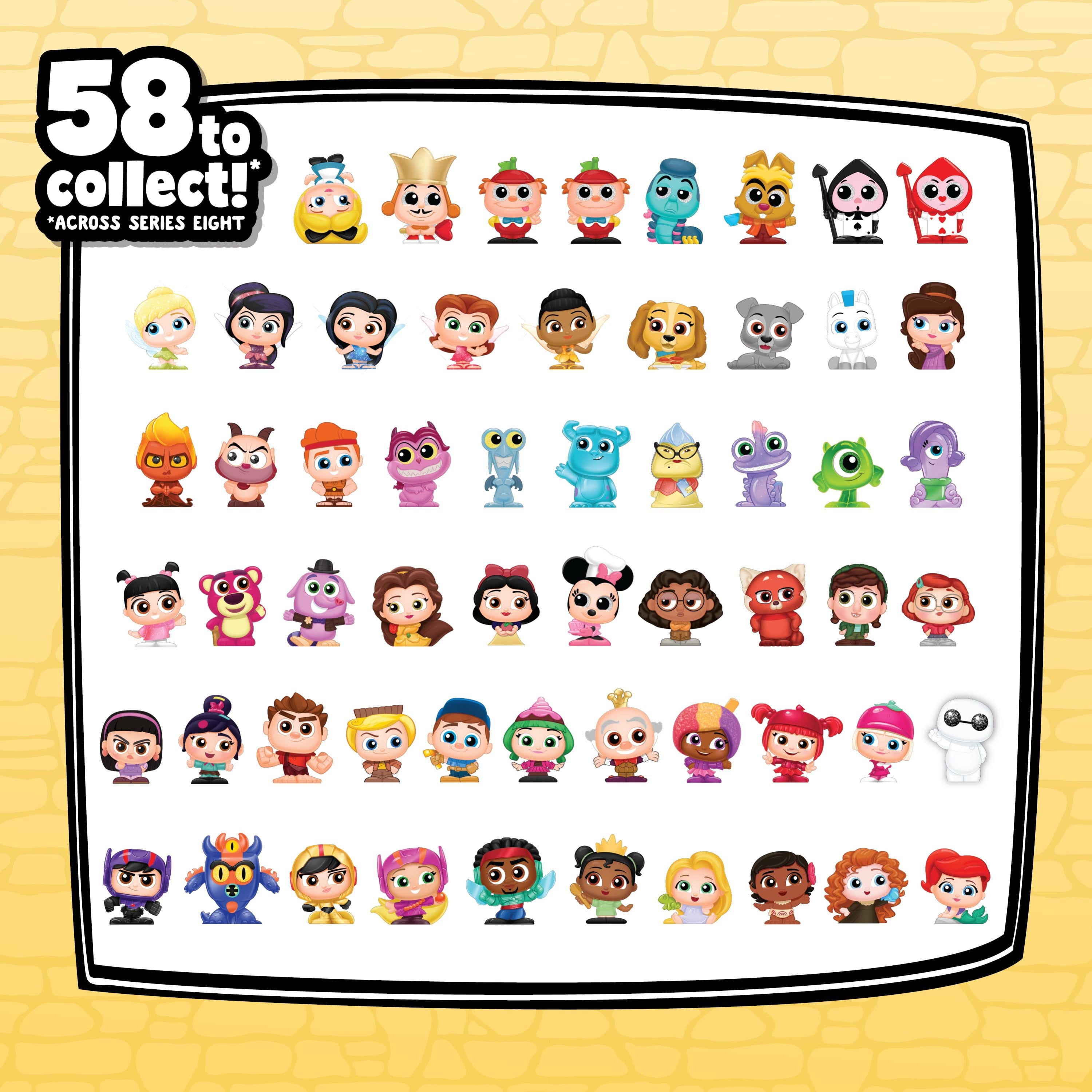 Just Play Disney Doorables Mini Peek Series 8 Collectible Figures， Blind box (Any 2 or 3 figurines)