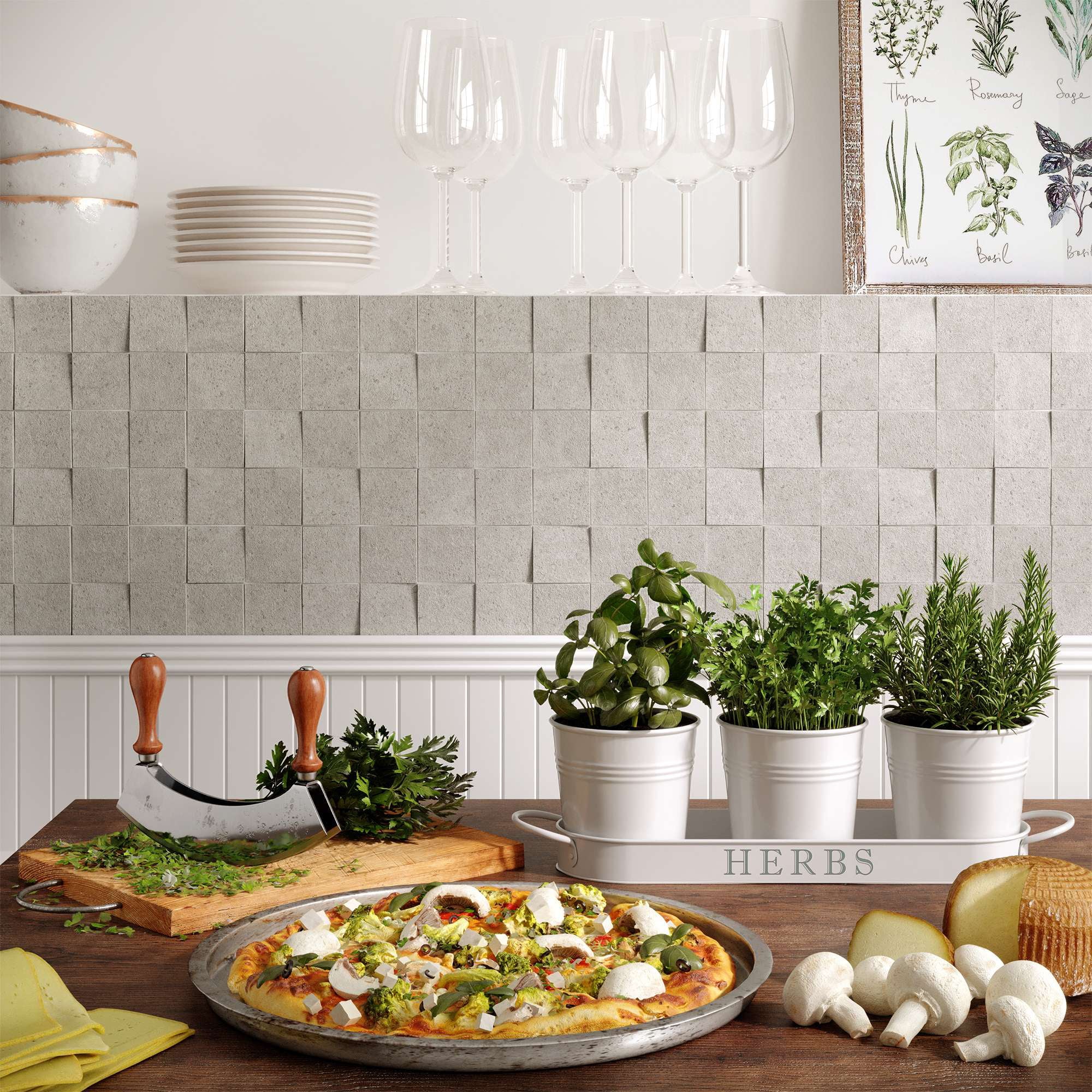 Barnyard Designs Farmhouse Herb Garden Planter Indoor Planter Set with Tray or Outdoor Apartment Window Planter Box, Windowsill Planter Box, Indoor Herb Planter Garden Pots Herb Pots, White, Set/3