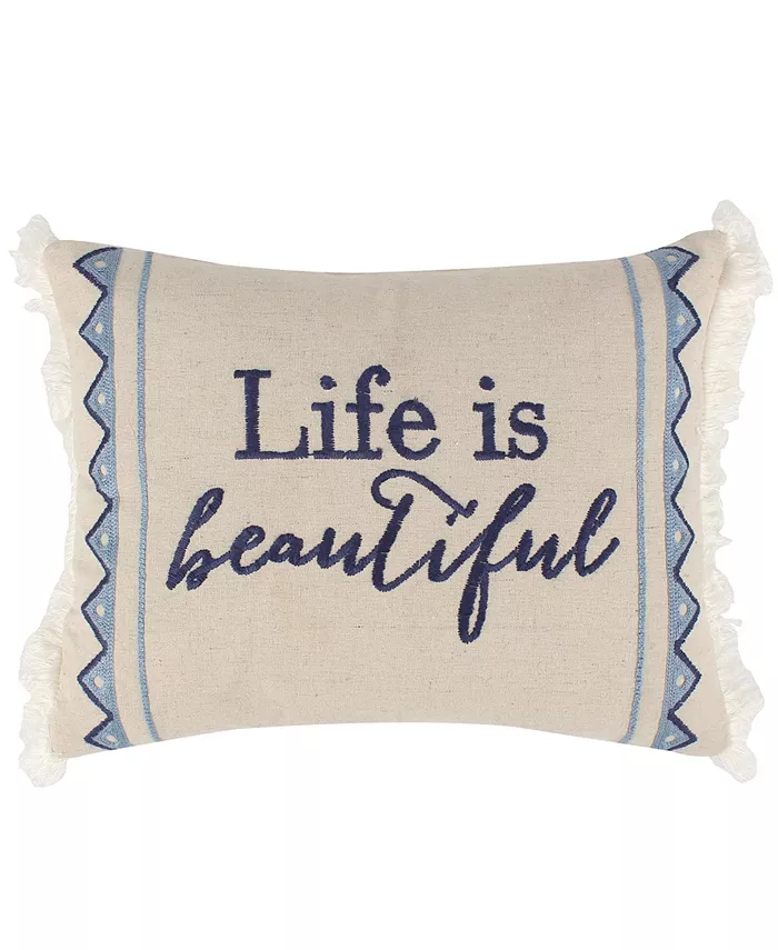 Levtex Home Riella Embroidered Decorative Pillow， 18
