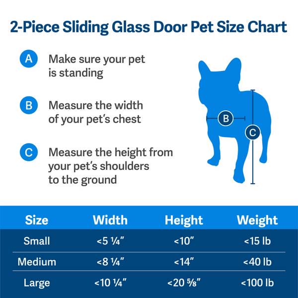 2-Piece Medium Sliding Glass Pet Door