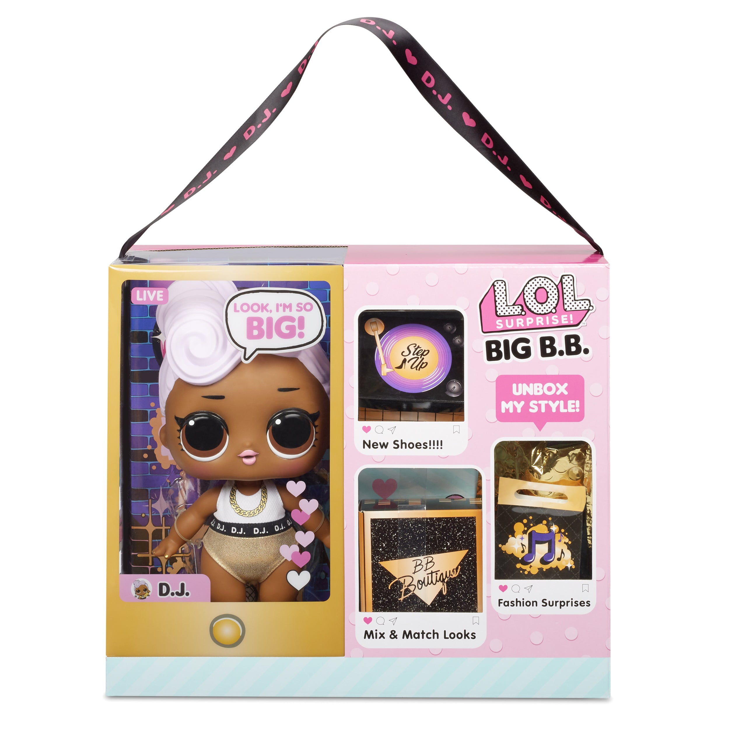 LOL Surprise Big B.B. (Big Baby) D.J. – 11" Large Doll, Unbox Fashions, Shoes, Accessories, Includes Playset Desk, Chair and Backdrop