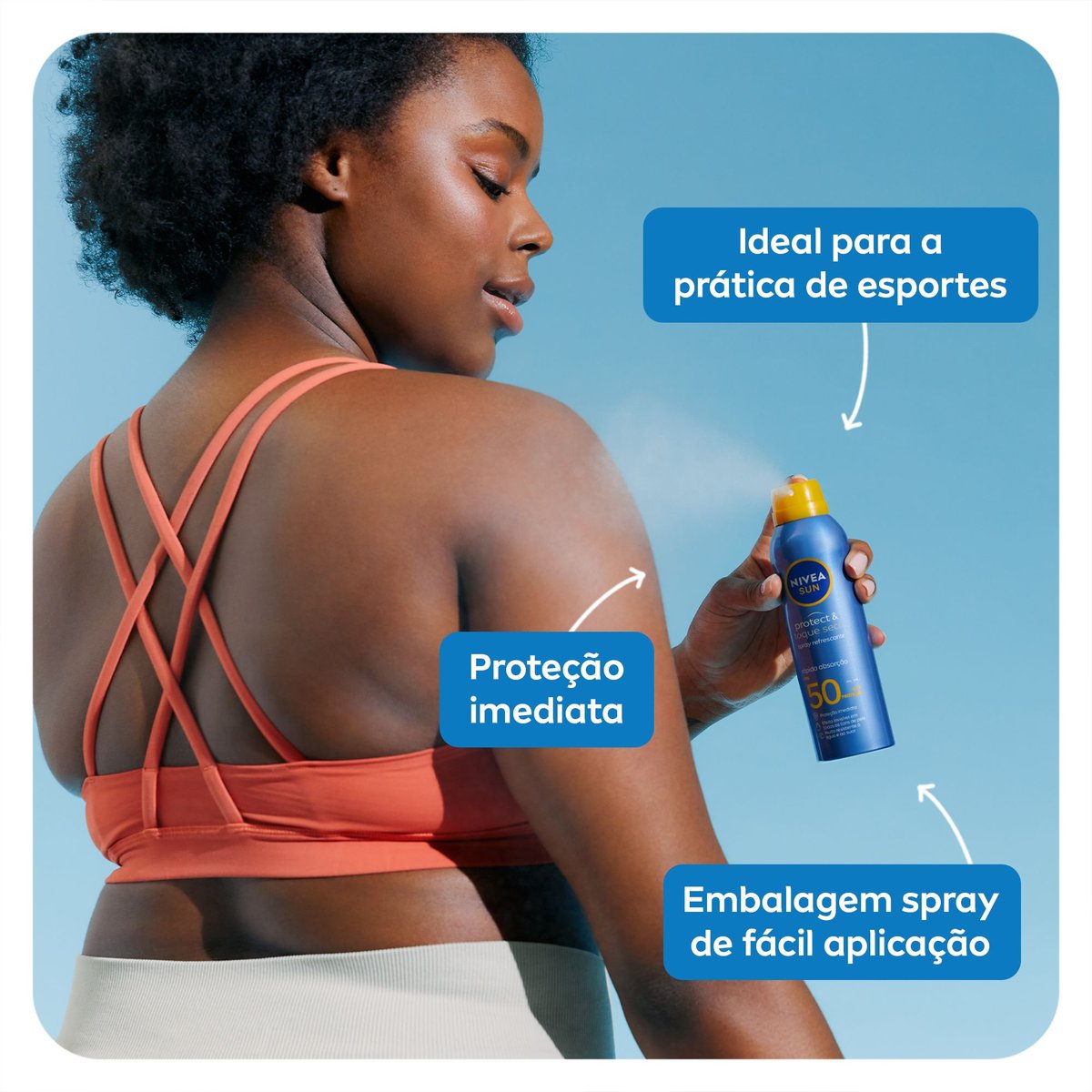Protetor Solar Spray NIVEA SUN Protect & Toque Seco FPS 50 200ml