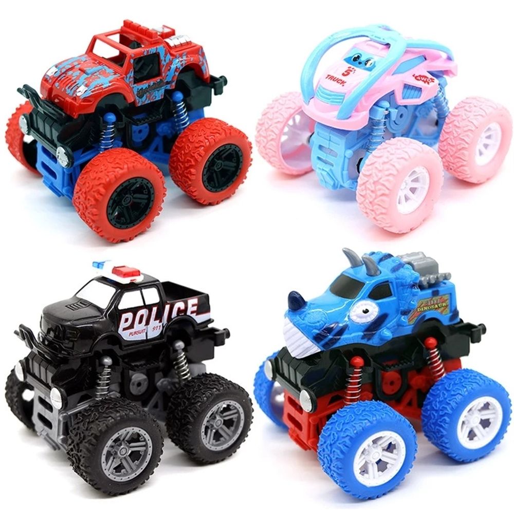 Car Model 4 Wheels Racing Game Dinosaur Off-road Vehicle Police Car Inertia Car Toy Toy Vehicles Pullback Car Action Figure BLACK