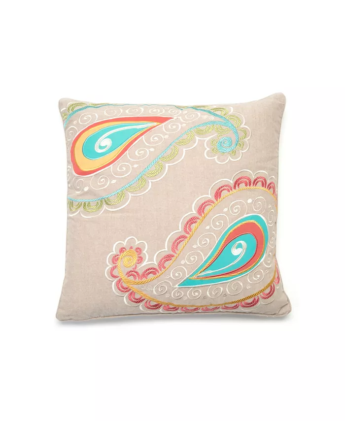 Levtex Ashbury Embroidered Paisley Decorative Pillow， 20