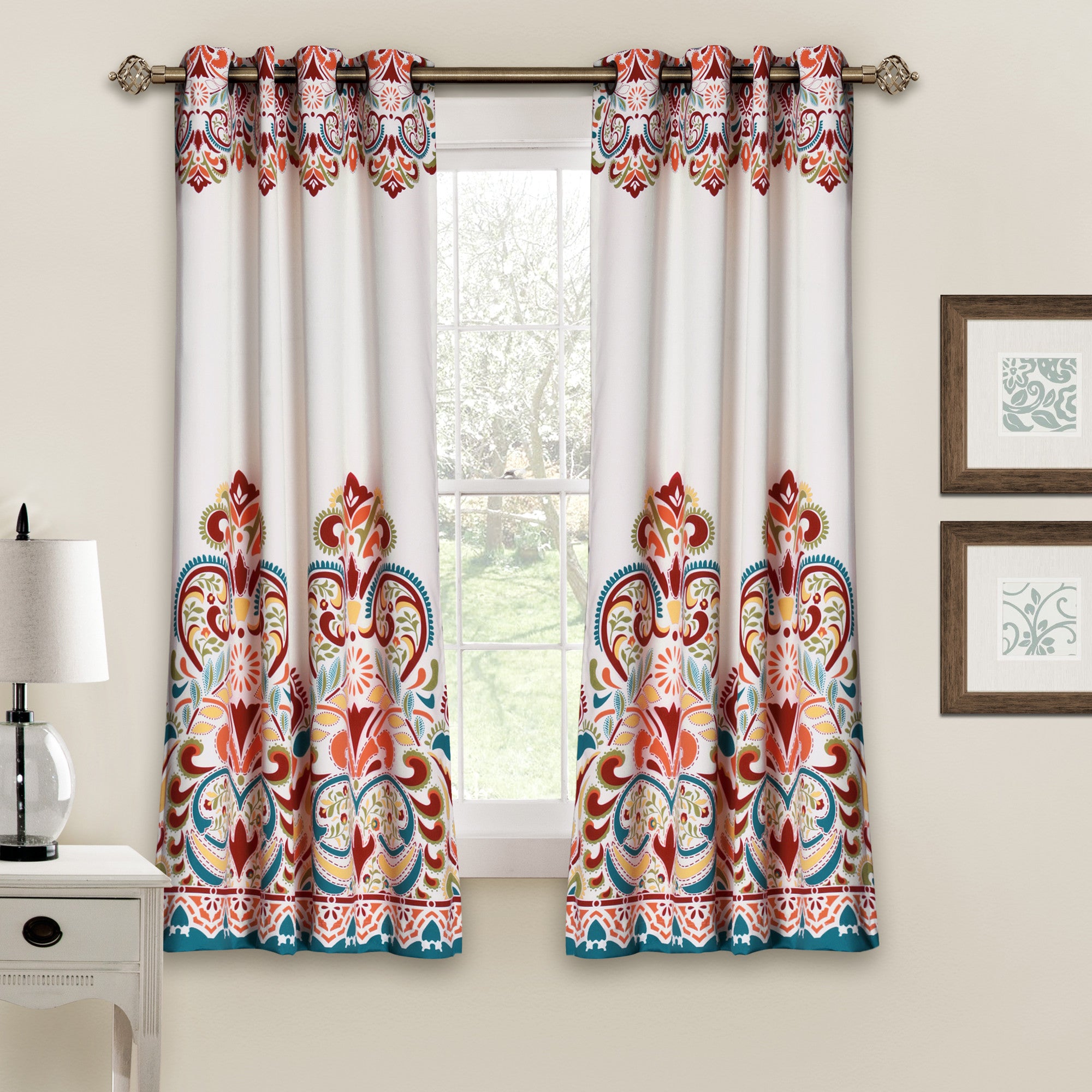 Clara Light Filtering Window Curtains Set 63-Inch Grommet