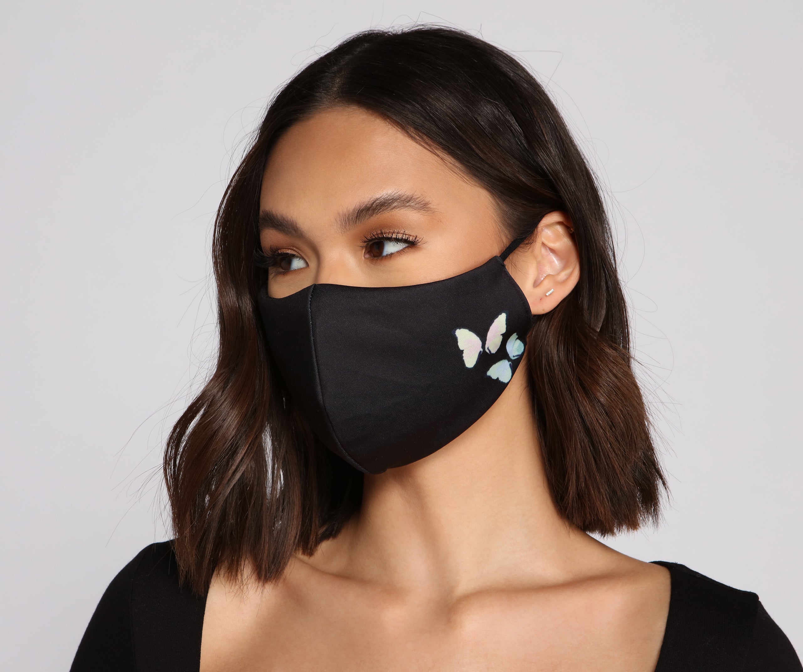 Three Pack Butterfly Detail Face Masks