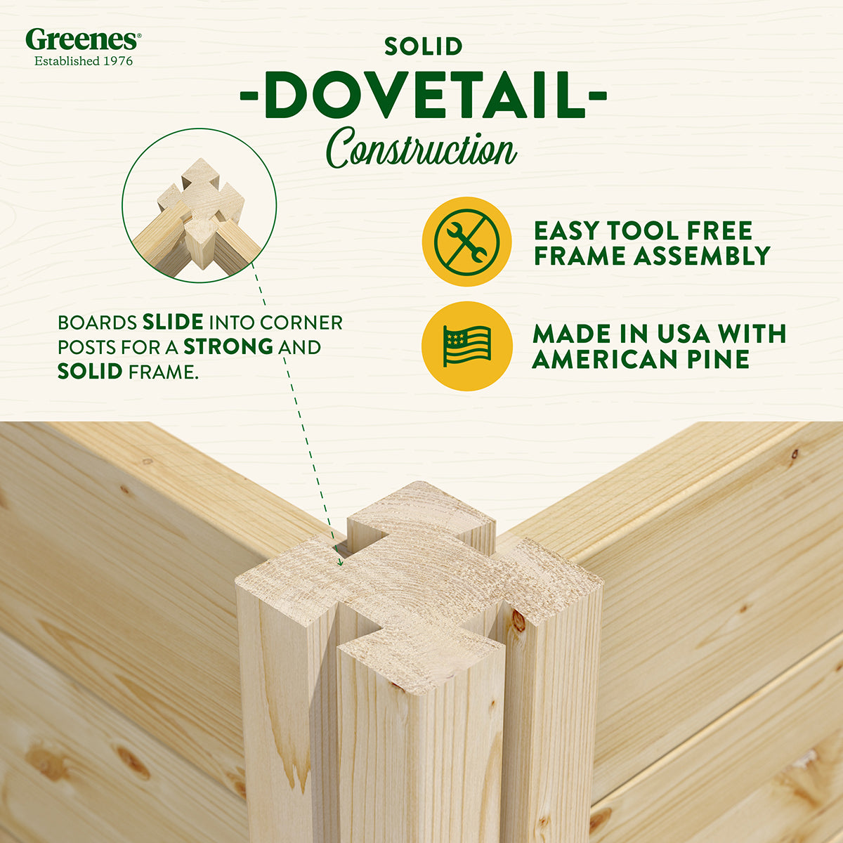 Greenes Fence 24"x 96"x 10.5" Beige Wood Raised Garden Kit