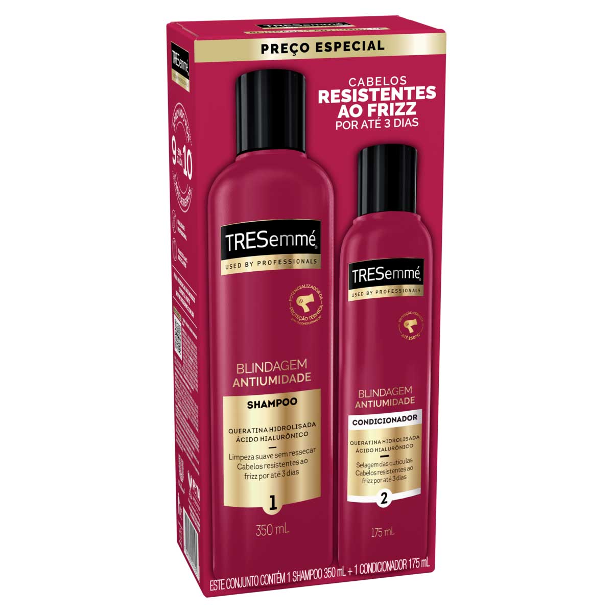 Kit Shampoo 350ml + Condicionador 175ml Tresemme Blindagem Antifrizz