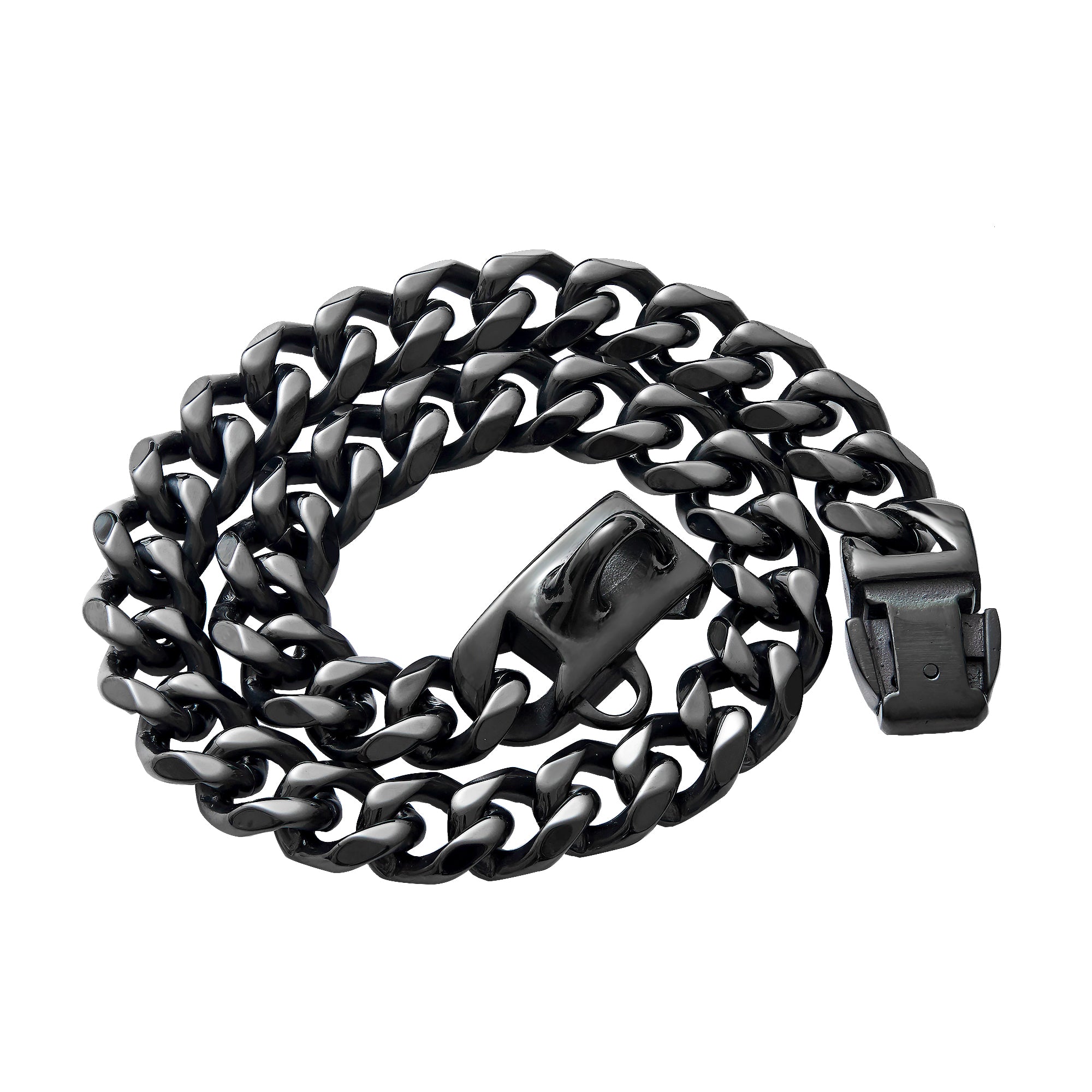Black Dog Collar Metal Stainless Steel Strong Chain For Small Puppy Dogs