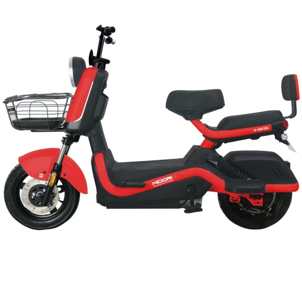 Bicicleta Elétrica Scooter Autopropelida Freio a Disco 650W 48V MD-20 Vermelha Midori