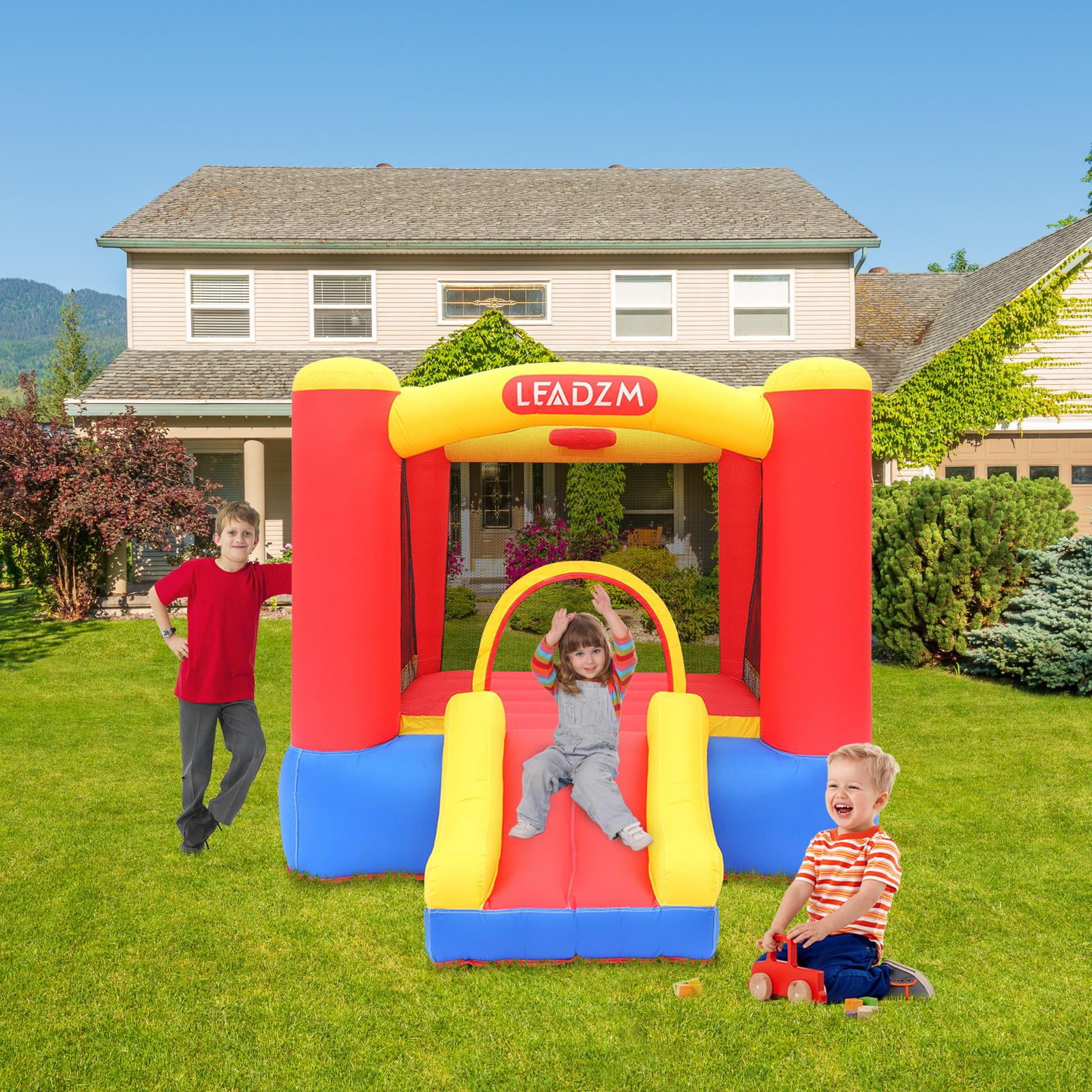 UBesGoo Toddler Inflatable Bounce House， Small Jumper Slide Castle with Blower