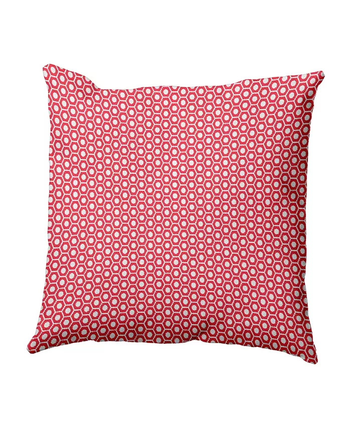 E by Design 16 Inch Coral Decorative Geometric Throw Pillow