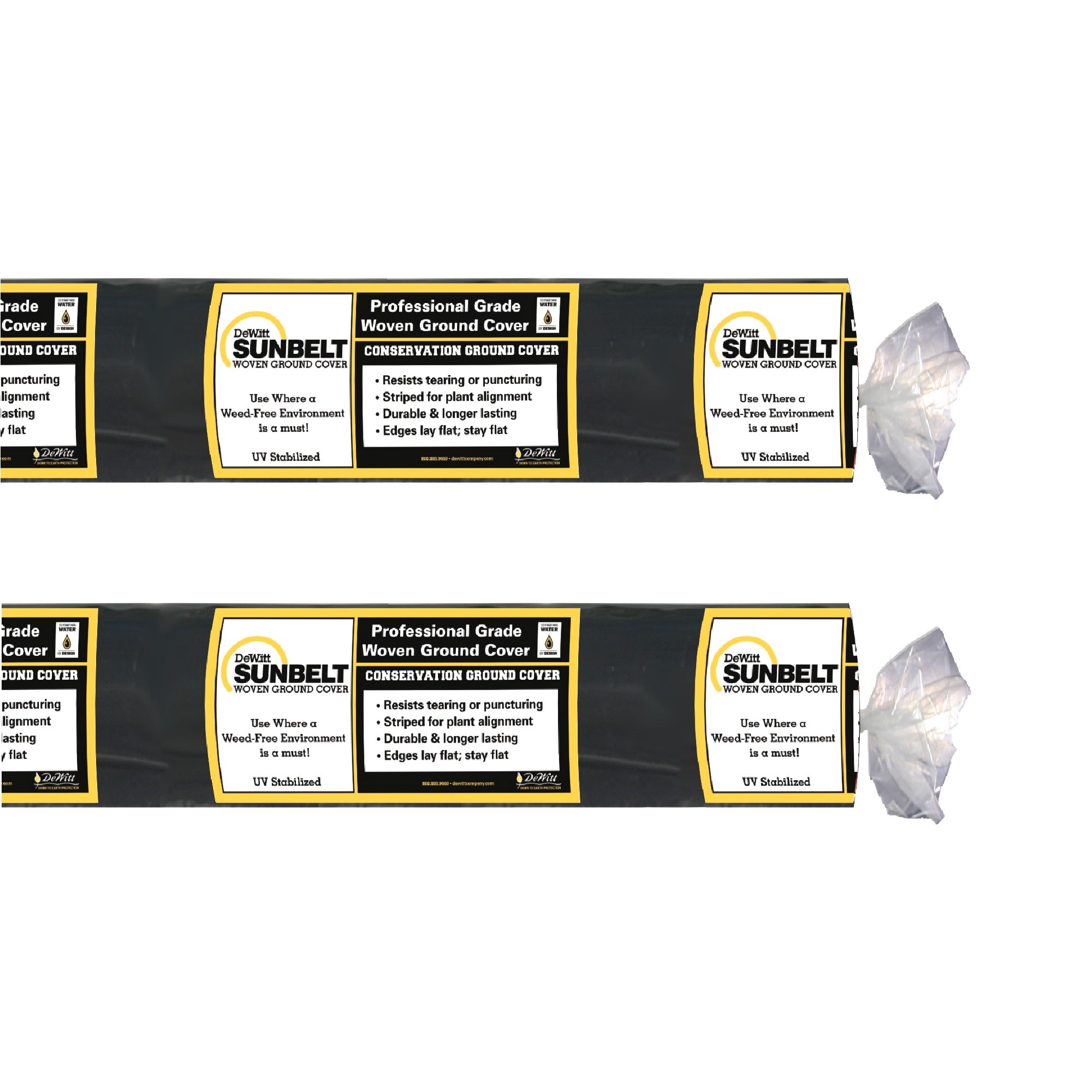 DeWitt Sunbelt 6x300ft Weed Barrier w/ DeWitt Sunbelt 4x300ft Weed Barrier