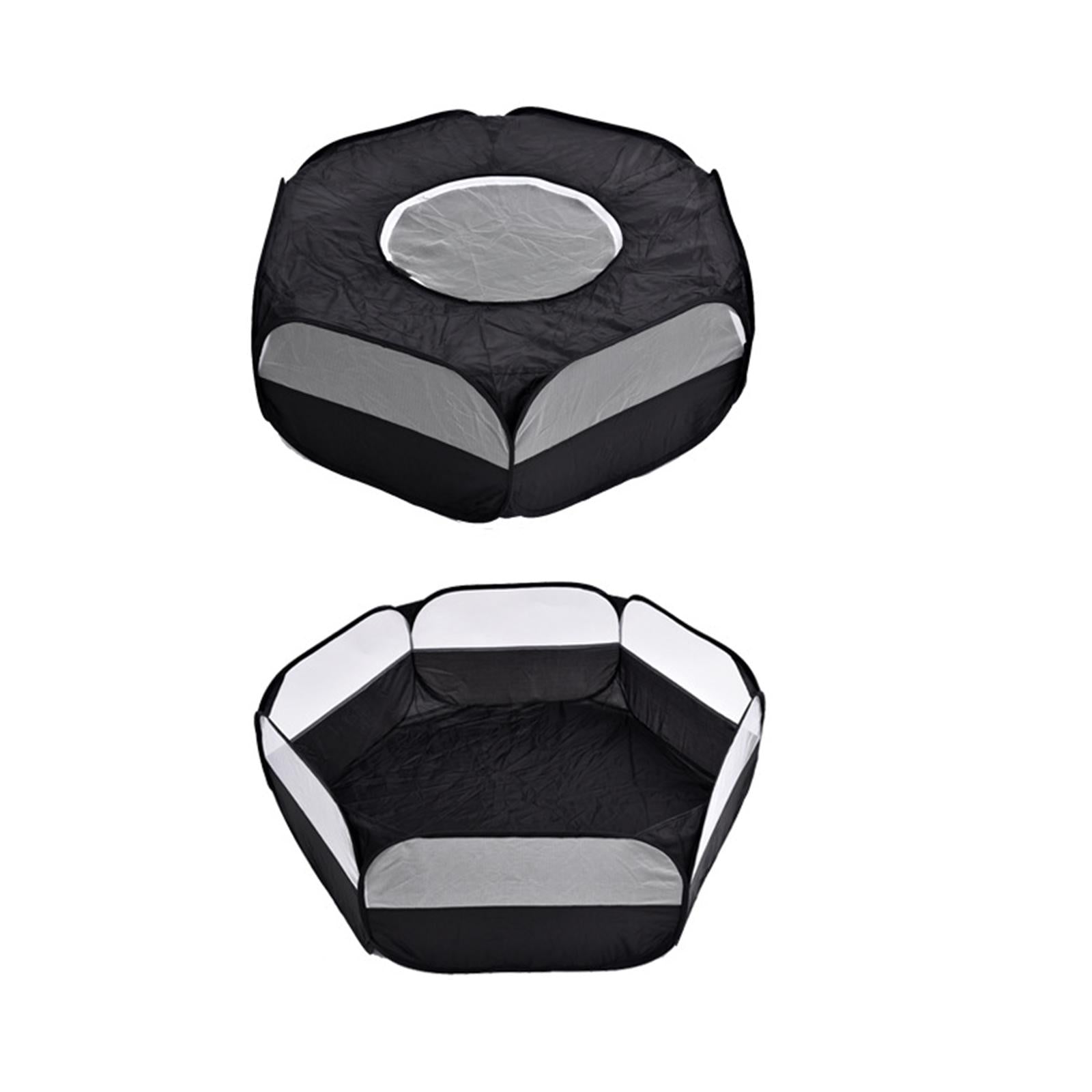 Small Animal Cage Tent Pet Playpen， Foldable Outdoor Indoor Exercise Fence， Mesh Playpen Yard for Rabbit Ferret Guinea - with cover