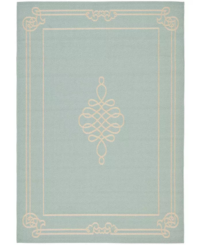 Safavieh Courtyard Aqua and Cream 2'7