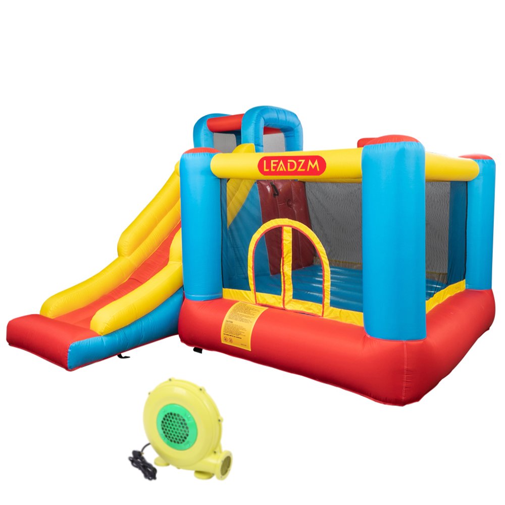 Zimtown Inflatable Bounce House Castle， Kids Slide Jumper Bouncer with 450W Air Blower