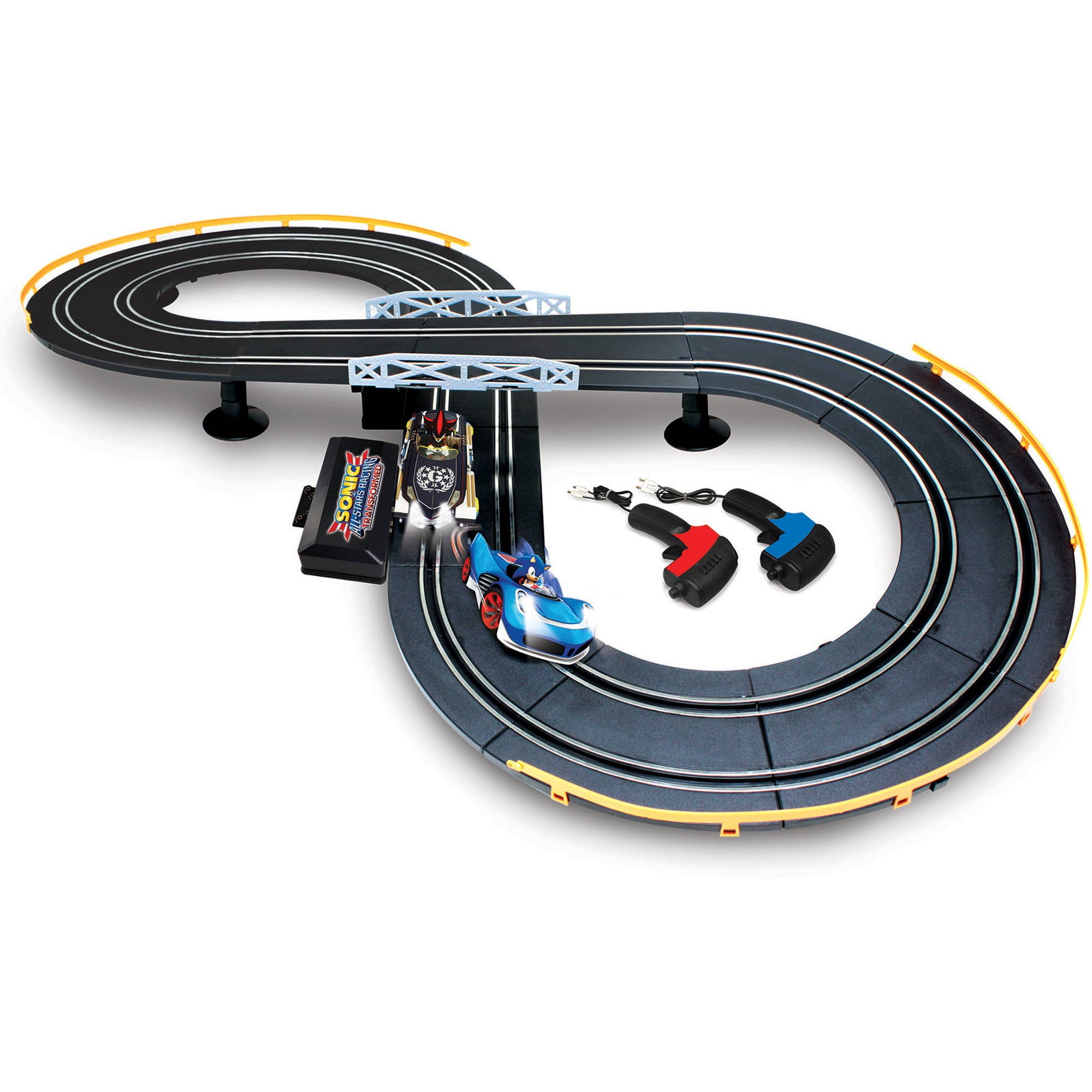 NKOK Sonic the Hedgehog All Stars Racing Transformed R/C Slot Car Set Race Set， Sonic and Shadow