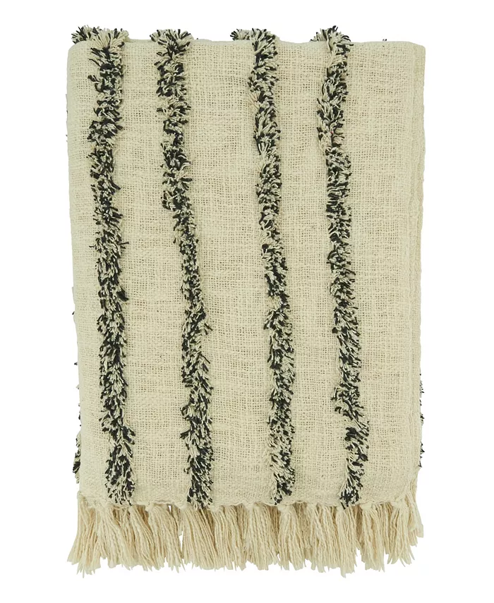 Saro Lifestyle Tufted Line Design Throw， 50