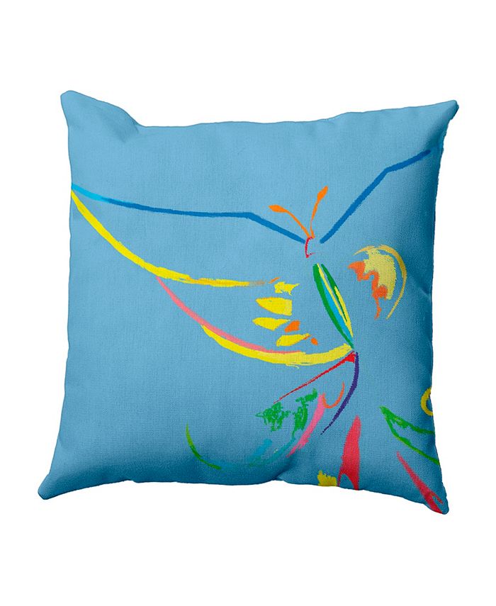 E by Design 16 Inch Light Blue Decorative Abstract Throw Pillow