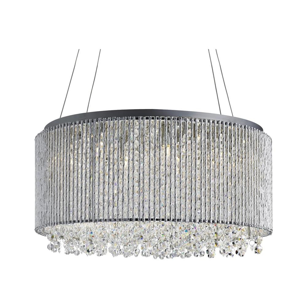 Searchlight 4048-8CC Beatrix Polished Chrome 8 Lamp Drum Pendant Light with Aluminium Tubes
