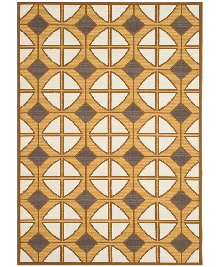 Safavieh Hampton Camel and Ivory 4' x 6' Outdoor Area Rug