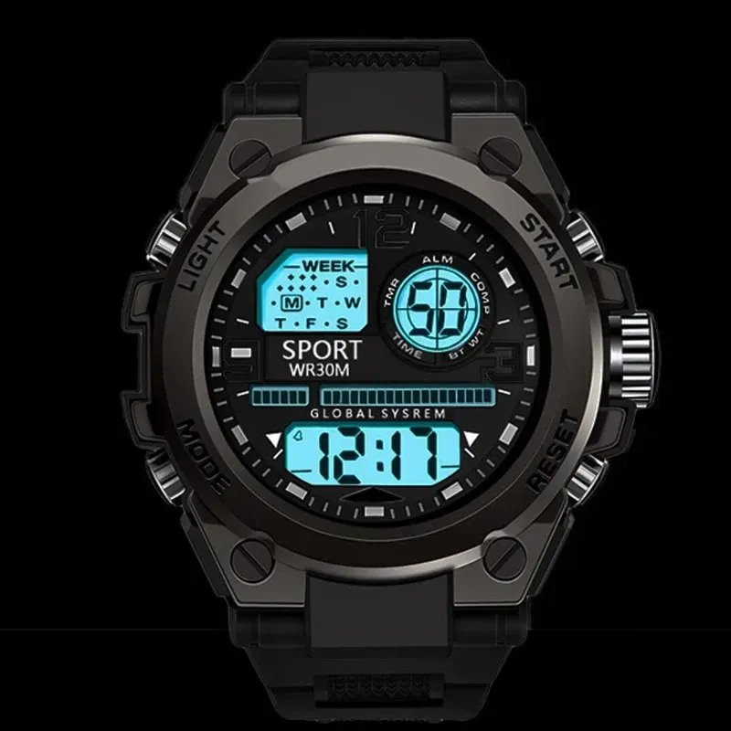 LIUYANGTIAN Men's Sports Watch Waterproof Luminous Alarm Clock Men LED Digital Watch Large dial Electronic Wristwatch for Man