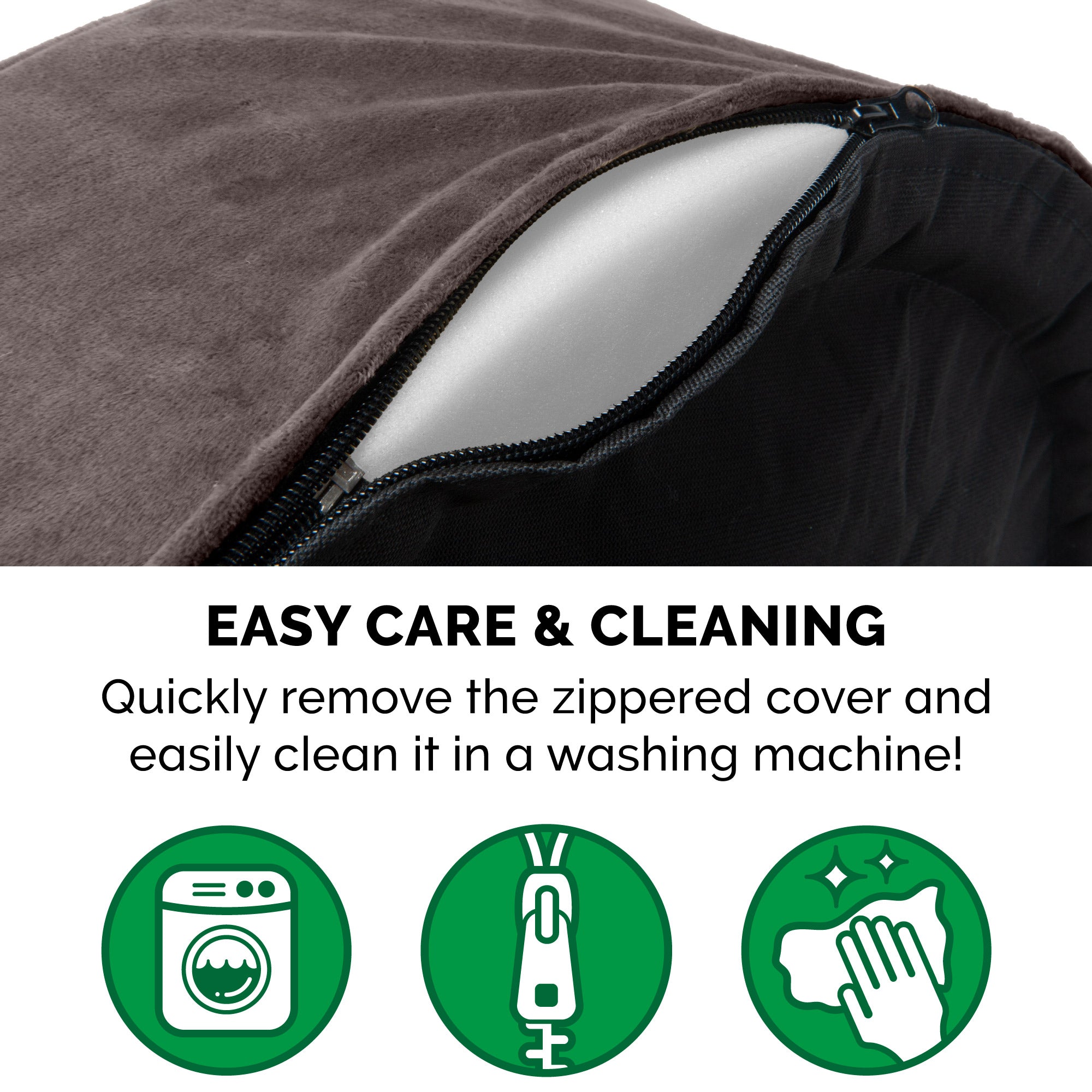 FurHaven | Orthopedic Plush and Velvet Oval Pet Bed for Dogs and Cats， Driftwood Brown， Medium